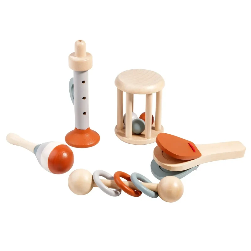 Ensemble d'Instruments Musicaux en Bois – Jouet Éducatif