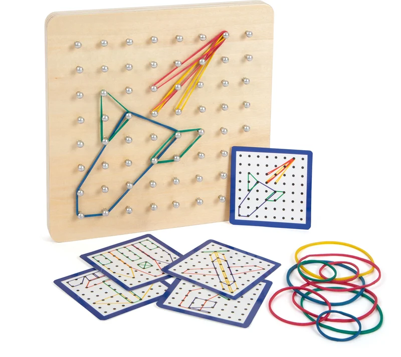 Géoboard Montessori en Bois — Géoplan 72 Élastiques Small Foot