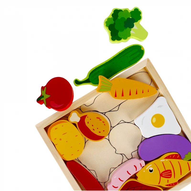 Puzzle Légumes en Bois Montessori — 12 Pièces Enfant 3 ans