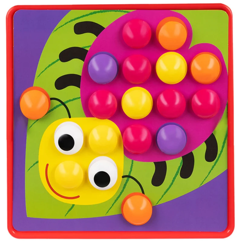 Puzzle bouton éducatif – Jeu mosaïque Montessori pour enfant