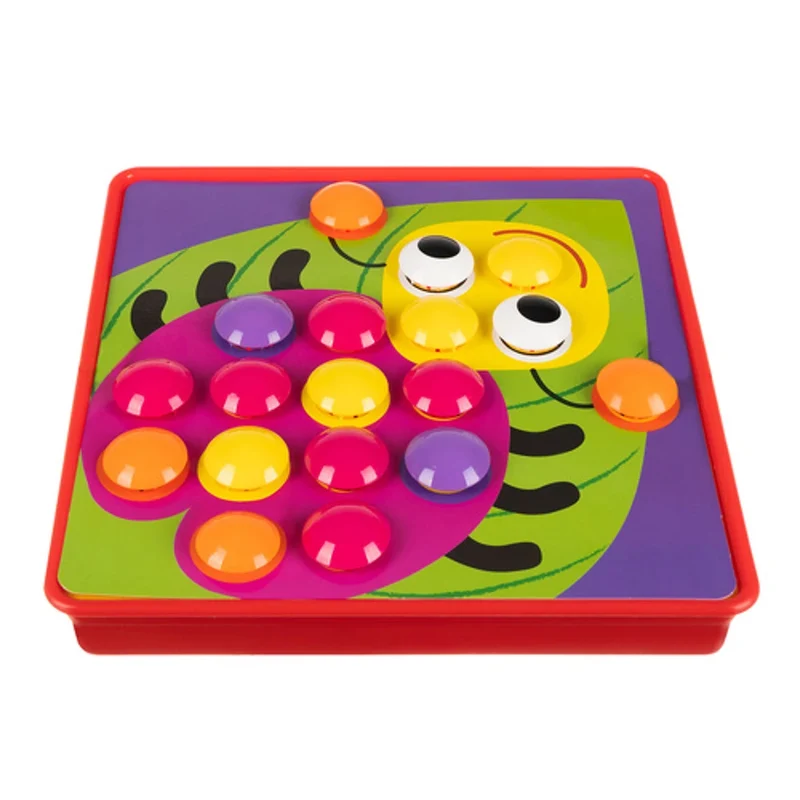 Puzzle bouton éducatif – Jeu mosaïque Montessori pour enfant