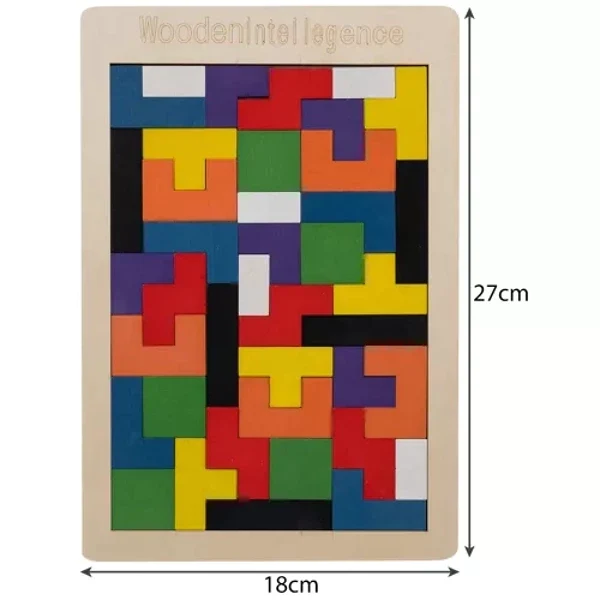 Puzzle tangram en bois – Jeu de logique Montessori pour enfant