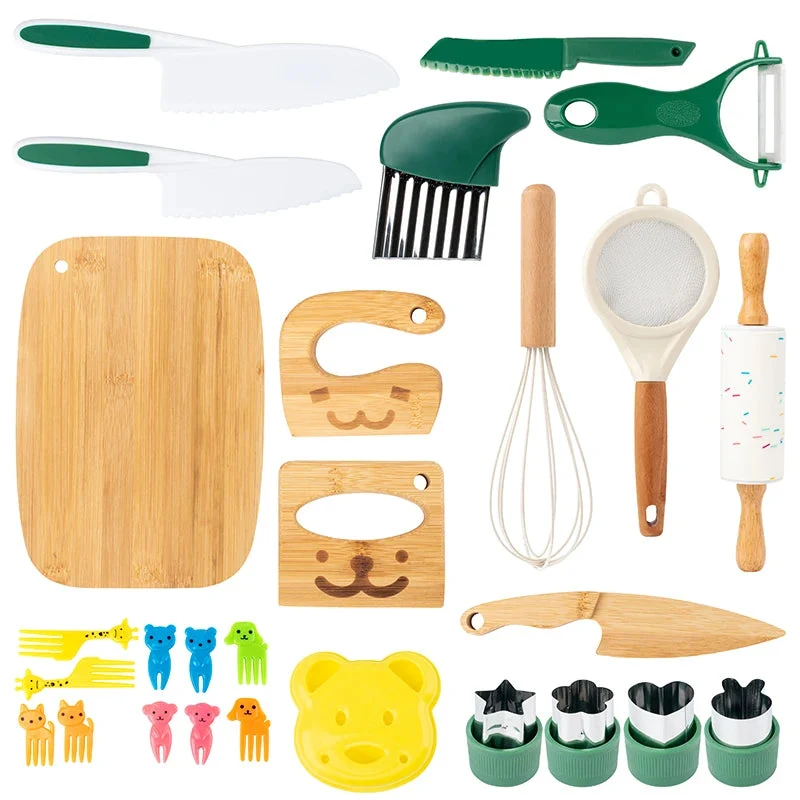 Ustensiles de cuisine Montessori en bois – Pour apprendre en jouant