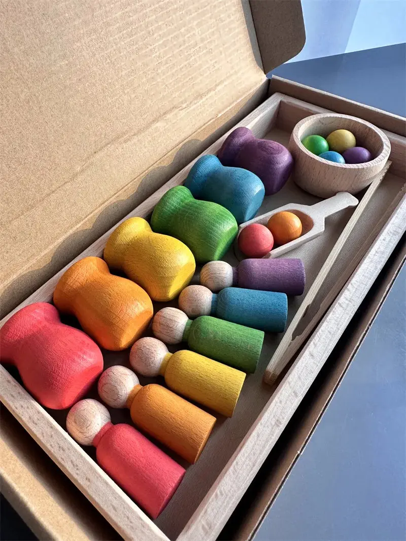 Jouet de tri Montessori en bois – Couleurs, motricité et découverte