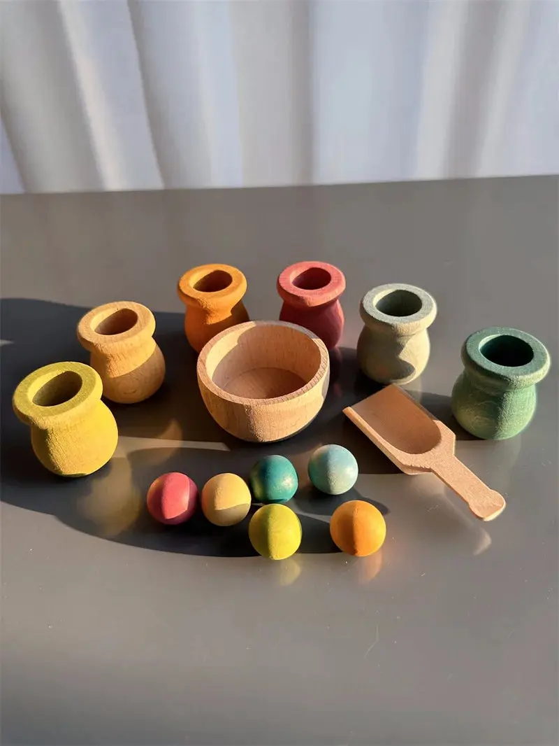 Jouet de tri Montessori en bois – Couleurs, motricité et découverte