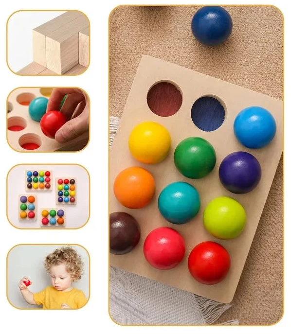 Boules arc-en-ciel sensorielles pour bébé et enfant