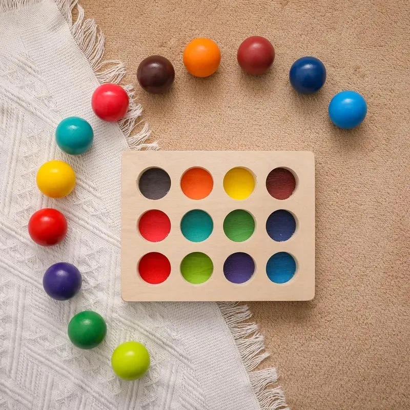 Boules arc-en-ciel sensorielles pour bébé et enfant