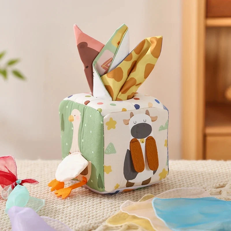 Boîte à mouchoirs magique - Jouet Montessori pour bébé