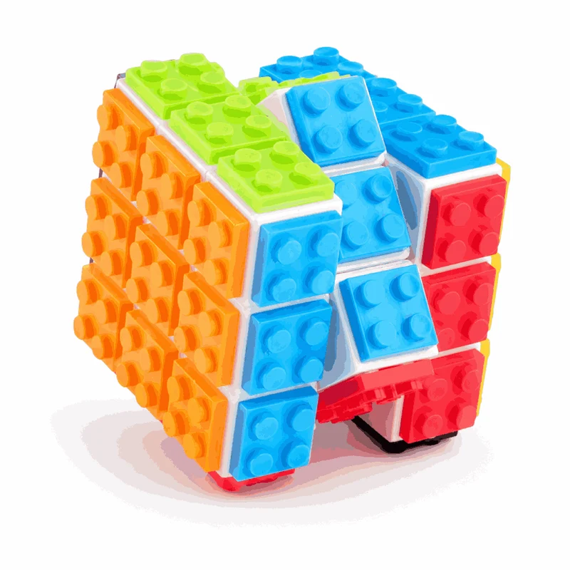 Cube de Construction 3x3 – Casse-Tête 2 en 1