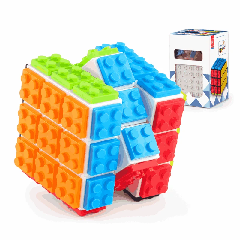 Cube de Construction 3x3 – Casse-Tête 2 en 1