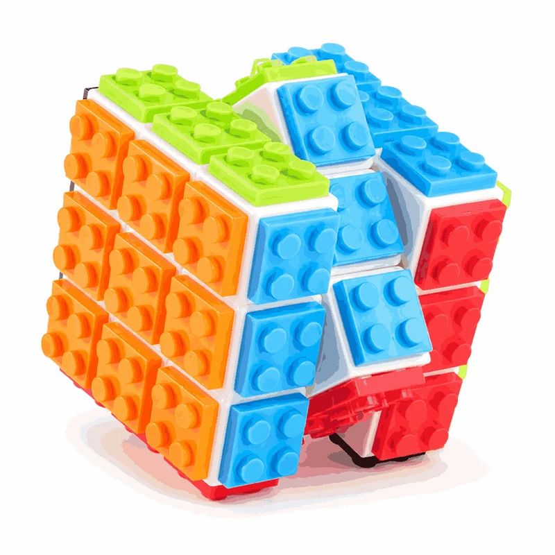 Cube de Construction 3x3 – Casse-Tête 2 en 1