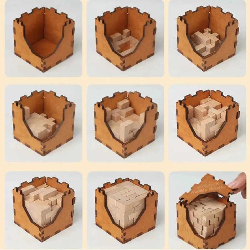 Casse-tête Cube 3D en bois – Fermeture Impossible