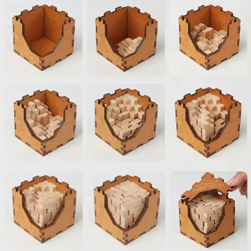 Casse-tête Cube 3D en bois – Fermeture Impossible