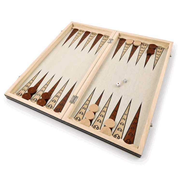 Jeu d’échecs bois magnétique 3 en 1 pliable – Échecs, Dames & Backgammon