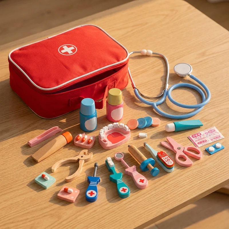 Coffret Docteur en Bois · Mallette & Accessoires de Jeu d'Imitation dès 3 ans | Les Petiots™