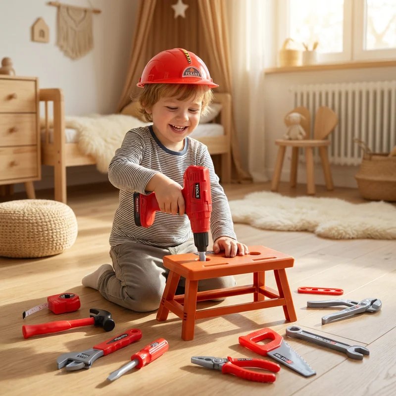 Coffret d'Outils Enfant · Perceuse & Mallette Complète (~55 pièces) | Les Petiots™