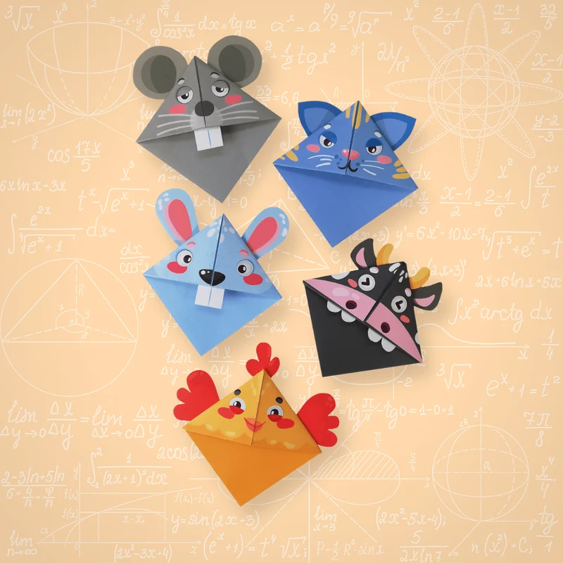 10 Origamis marque-pages Animaux de la ferme