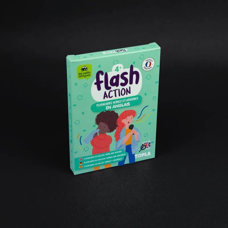 Flash Action - Grandes images illustrées pour apprendre les verbes et adjectifs en anglais
