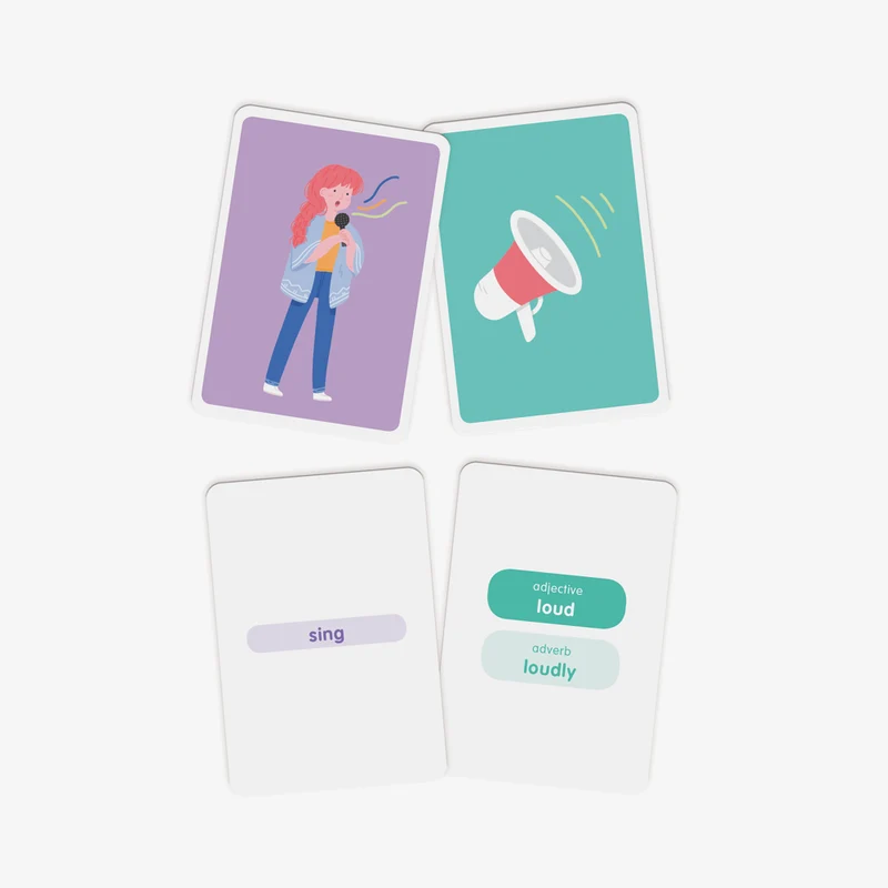 Flash Action - Grandes images illustrées pour apprendre les verbes et adjectifs en anglais
