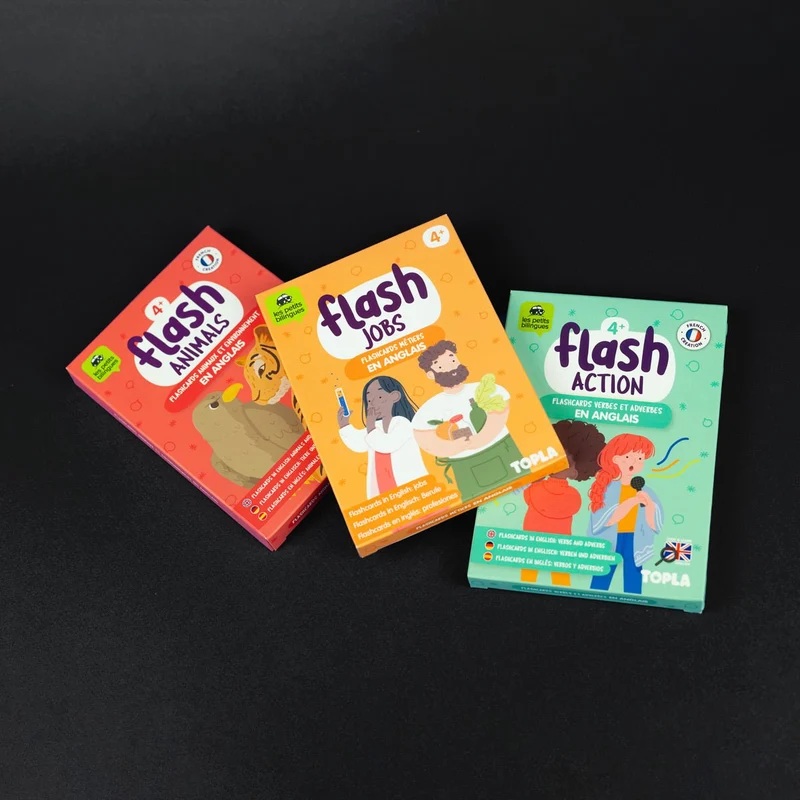 Flash Action - Grandes images illustrées pour apprendre les verbes et adjectifs en anglais