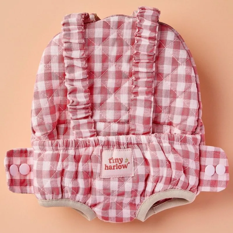 Porte bébé Vichy Rose pour poupée