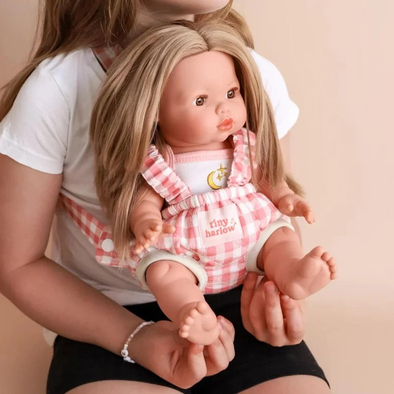 Porte bébé Vichy Rose pour poupée