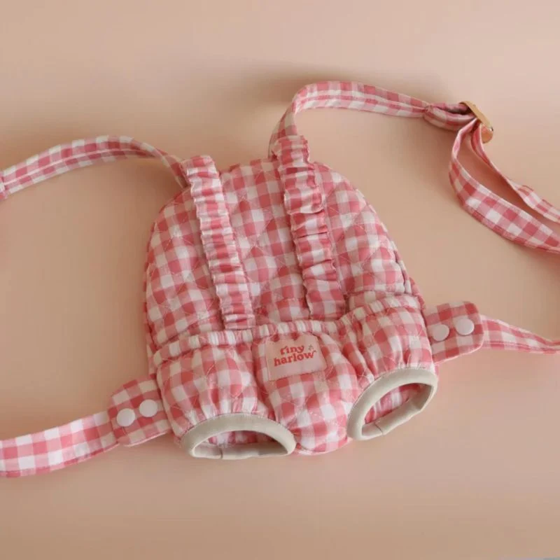 Porte bébé Vichy Rose pour poupée