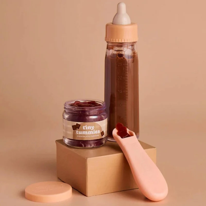 Biberon & petit pot chocolat pour poupée