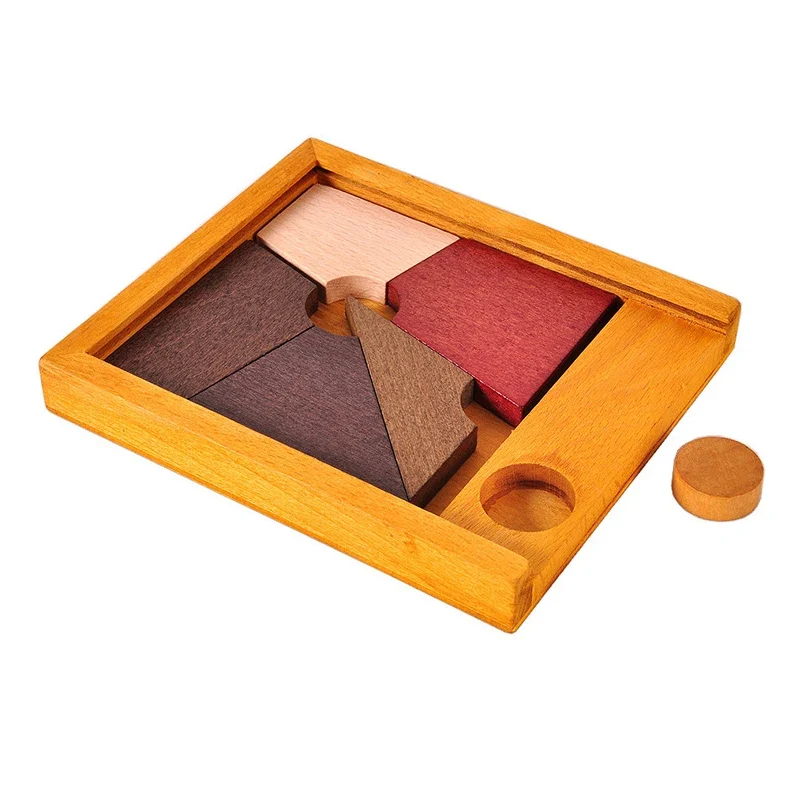 Casse-tête Tangram en bois Rond Magique