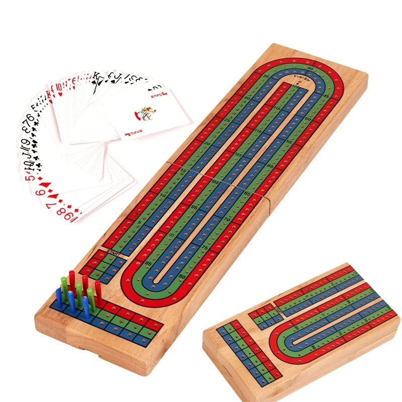 Cribbage - Jeu de stratégie avec piste en bois pliable