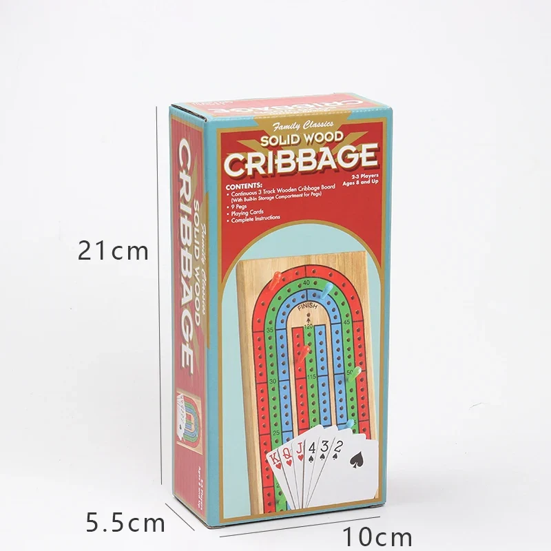 Cribbage - Jeu de stratégie avec piste en bois pliable