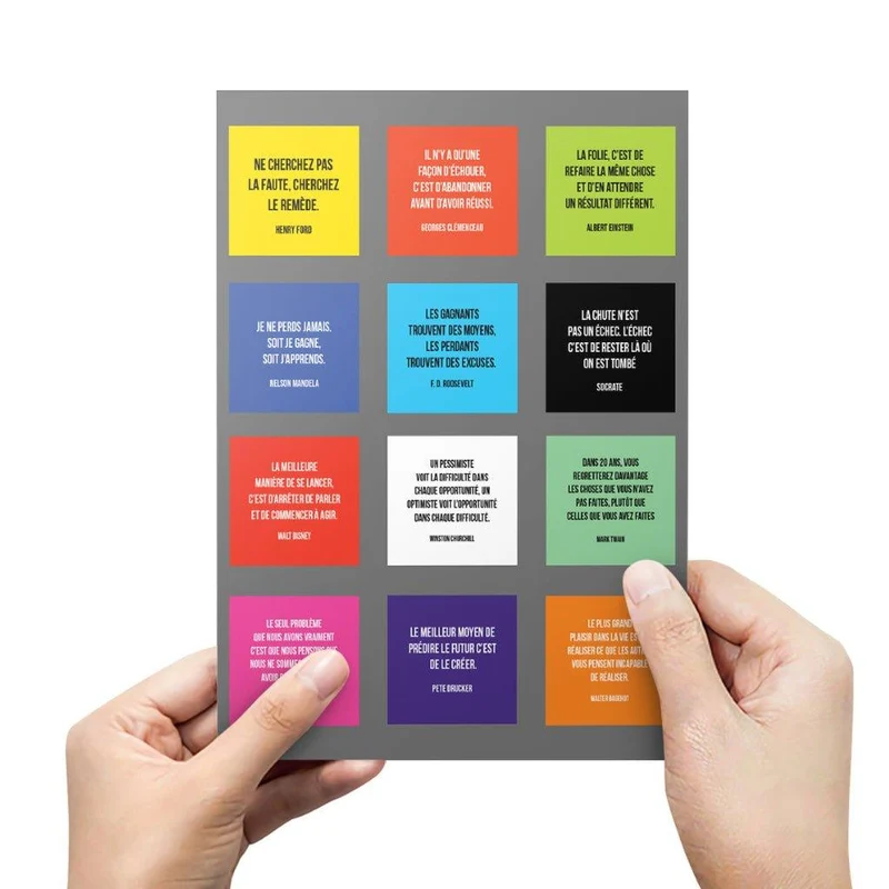 Planche de 12 Stickers Motivation (A5) - ÉDITION LIMITÉE ⏰