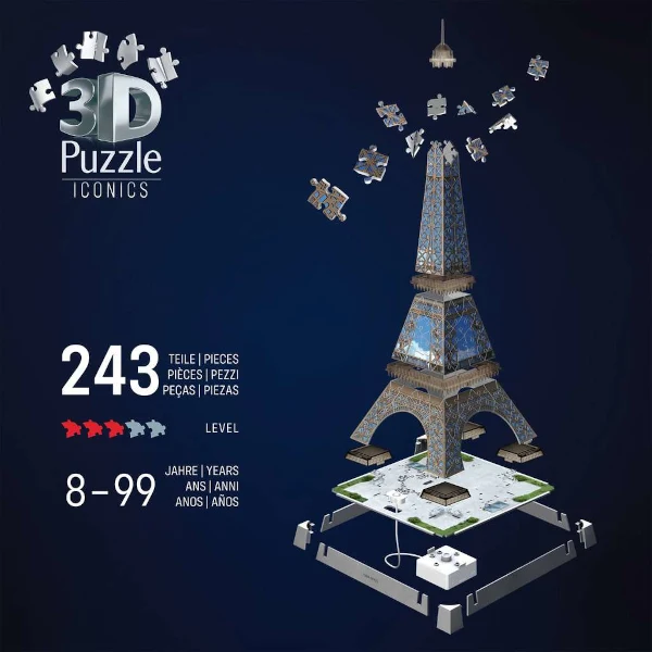 3D Puzzle Iconics - Tour Eiffel Illuminée