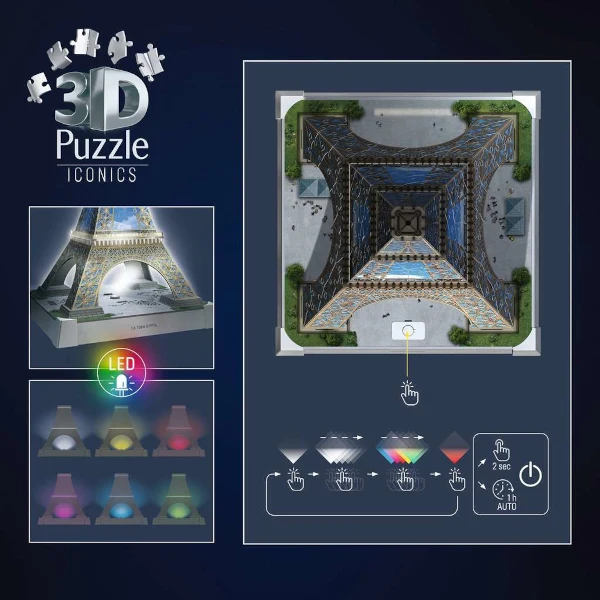 3D Puzzle Iconics - Tour Eiffel Illuminée