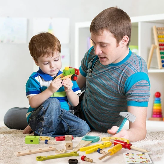 Jeu de Construction en Bois Isaé™ | Boîte à Outils Enfant