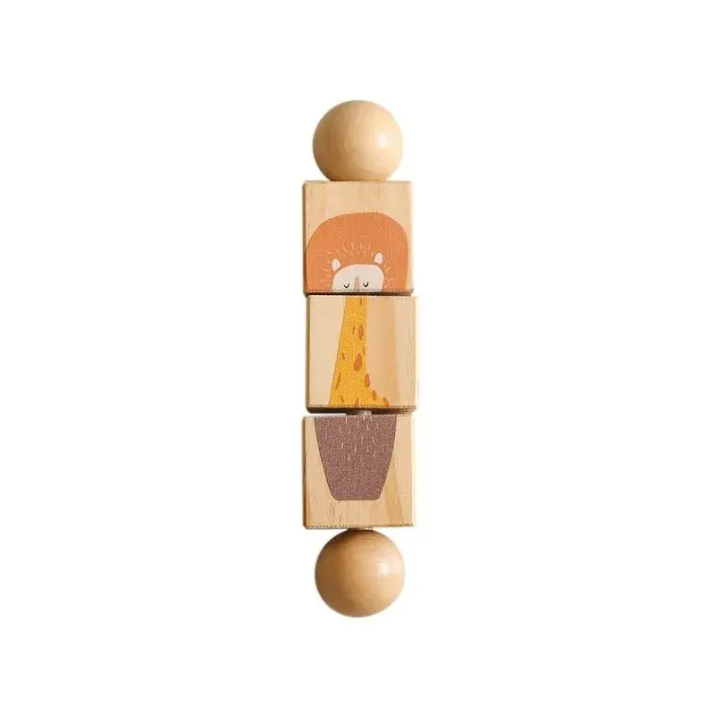 Jouet en Bois Éducatif Animaux - Puzzle Rotatif et Éveil Sensoriel