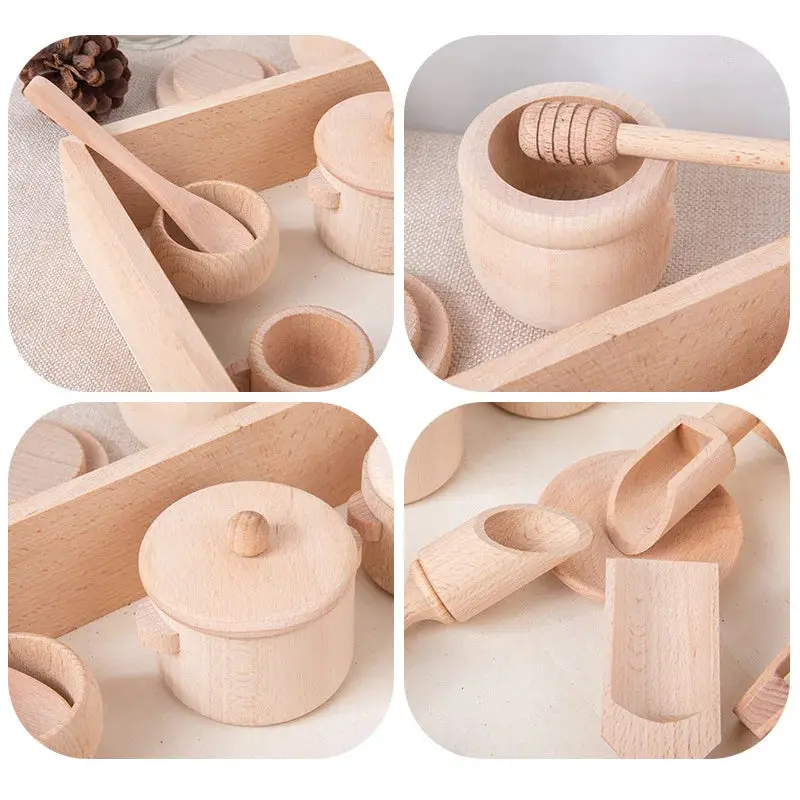 Set Montessori Cuisine en Bois – Jouet Éducatif Sensoriel