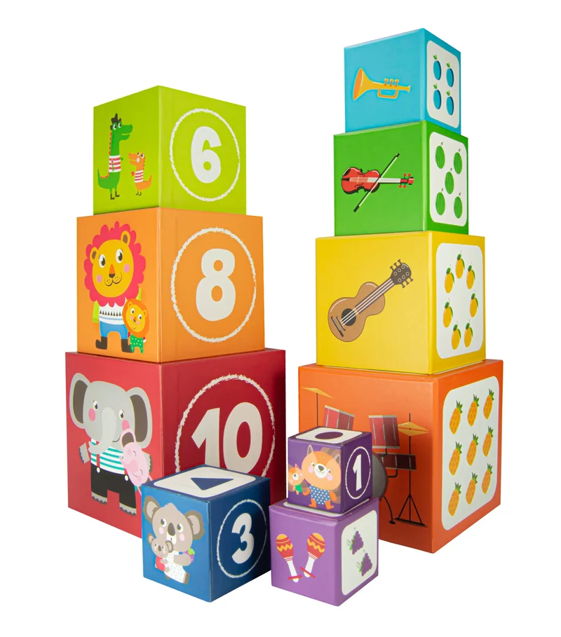 Cubes Empilables en Carton - Jeu Éducatif et Ludique pour Enfants