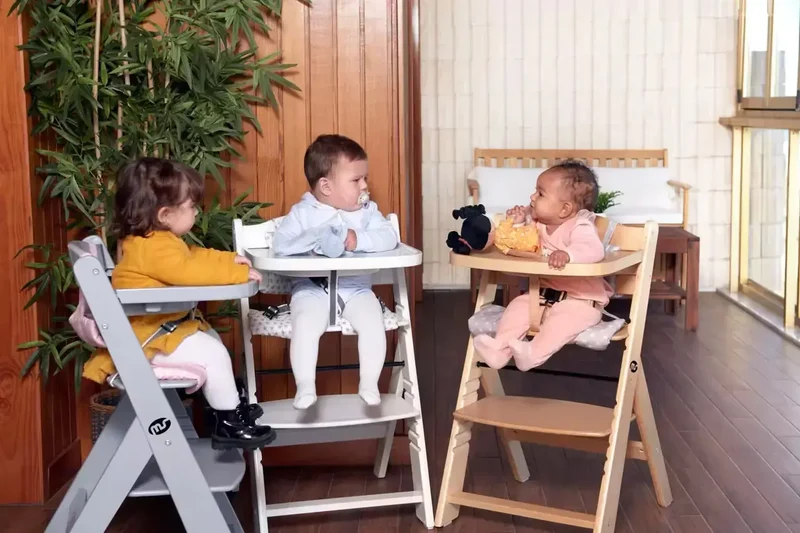 Chaise Haute 2-en-1 en Bois pour Bébé et Enfant - Évolutive de 6 Mois à 10 Ans