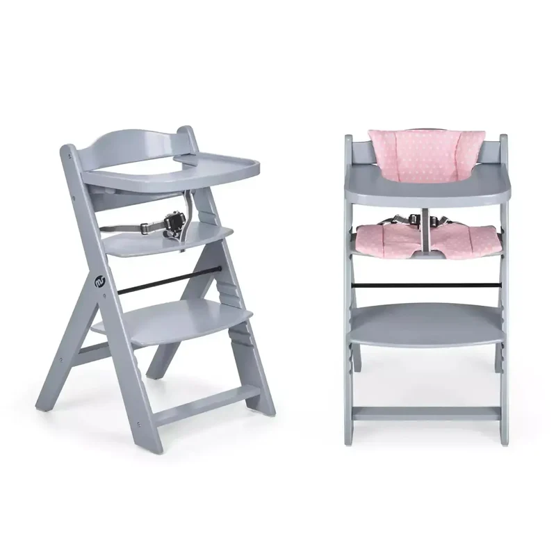 Chaise Haute 2-en-1 en Bois pour Bébé et Enfant - Évolutive de 6 Mois à 10 Ans