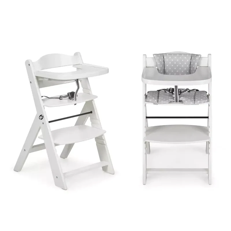 Chaise Haute 2-en-1 en Bois pour Bébé et Enfant - Évolutive de 6 Mois à 10 Ans