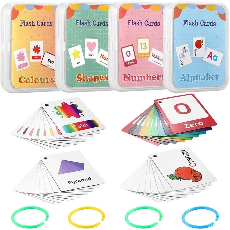 Cartes Éducatives en Anglais pour Enfants - Set de Cartes d'Apprentissage Cognitif