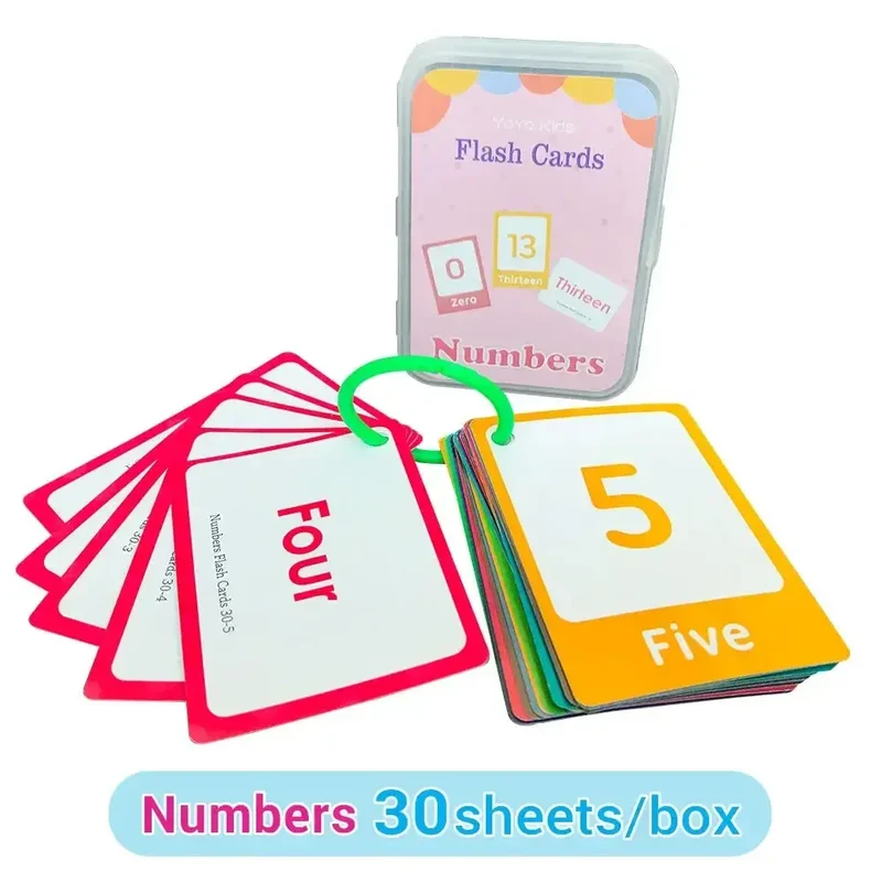 Cartes Éducatives en Anglais pour Enfants - Set de Cartes d'Apprentissage Cognitif