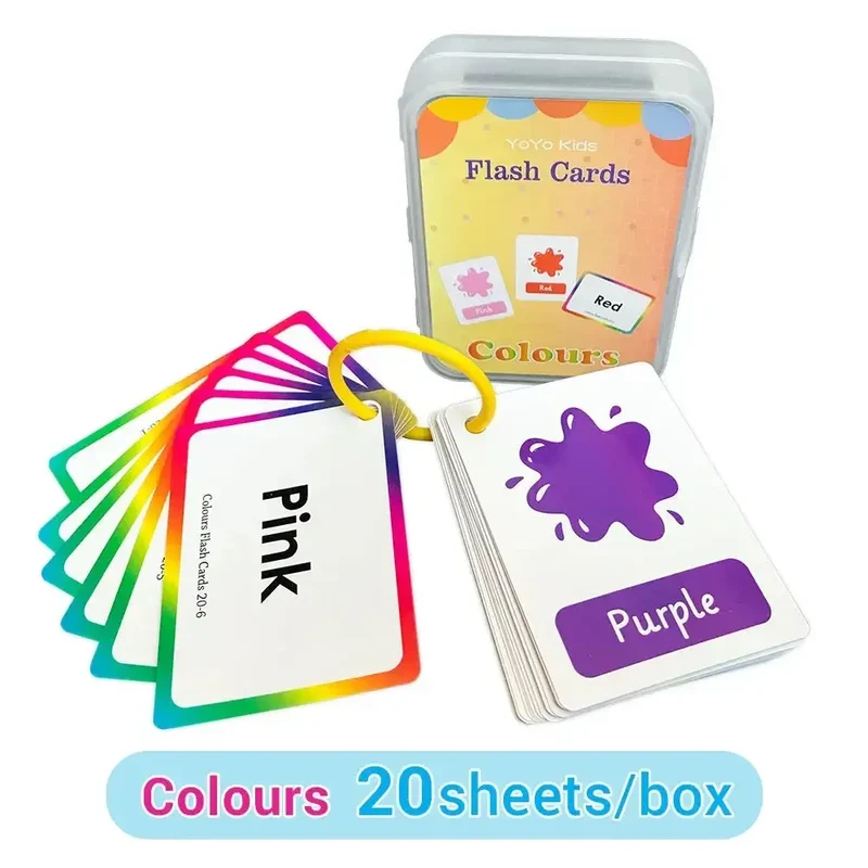 Cartes Éducatives en Anglais pour Enfants - Set de Cartes d'Apprentissage Cognitif