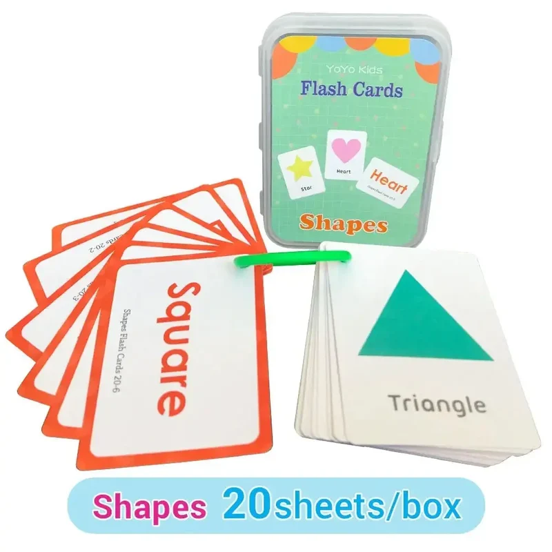 Cartes Éducatives en Anglais pour Enfants - Set de Cartes d'Apprentissage Cognitif