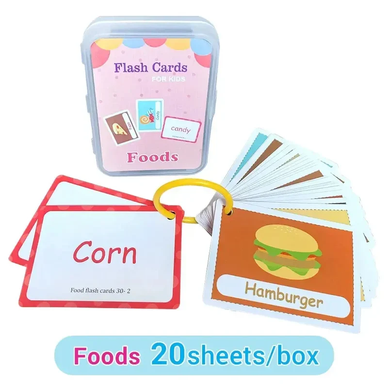 Cartes Éducatives en Anglais pour Enfants - Set de Cartes d'Apprentissage Cognitif
