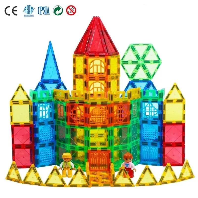 Set de Construction Magnétique pour Enfants - 50/77/105 Pièces - Jouet Éducatif Montessori