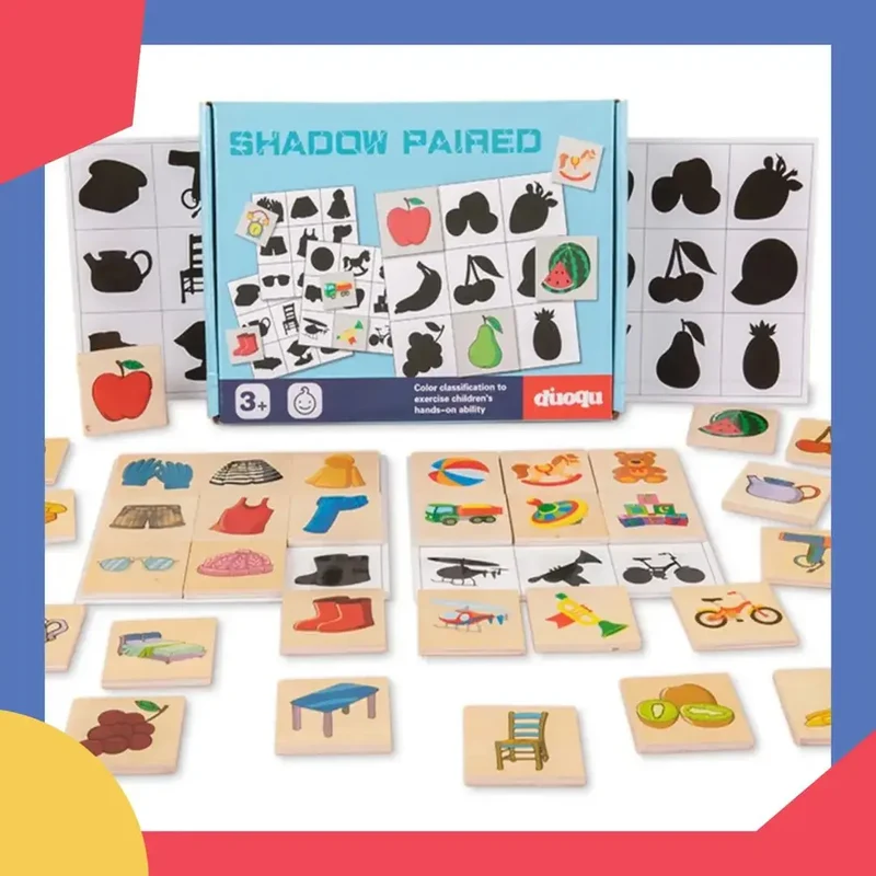 Jeux éducatif de reconnaissance silhouette - paire ombres et objet / fruit