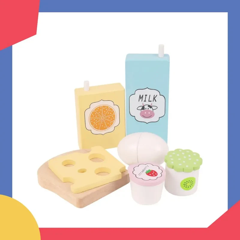 Objets en bois autour du goûter / produits laitiers