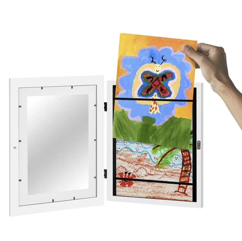 Cadre pour les dessins de vos enfants - ouverture magnétique et réserve de dessin avec élastique
